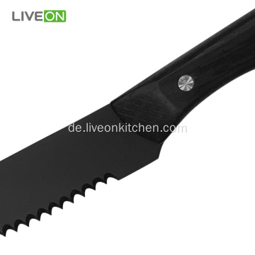 Black Oxide Edelstahl gezahnte Steakmesser